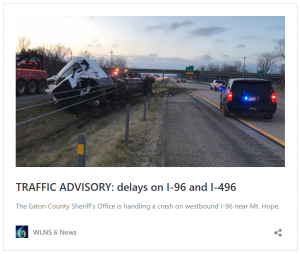 Truck crash on highway